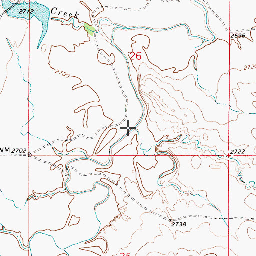Topographic Map of Short Creek, MT