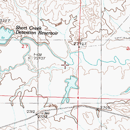 Topographic Map of Short Creek, MT