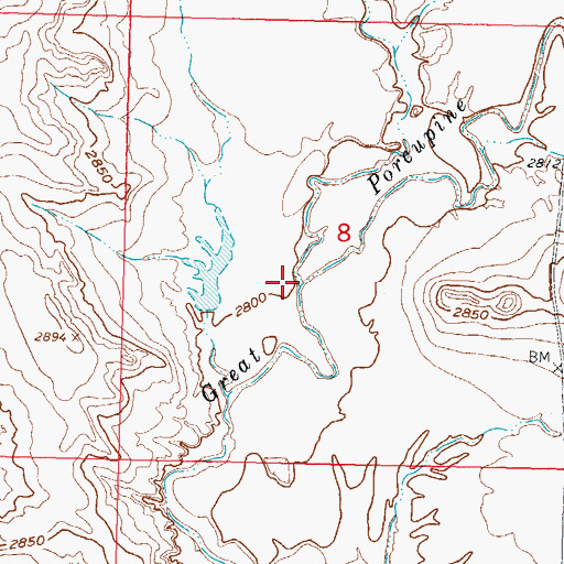 Topographic Map of Short Creek, MT