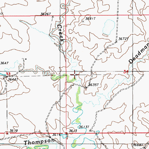 Topographic Map of Short Creek, MT