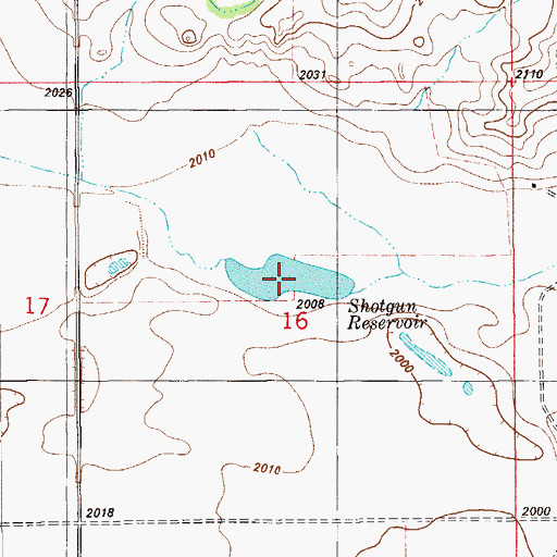Topographic Map of Shotgun Reservoir, MT