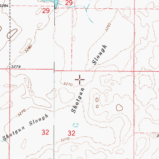 Topographic Map of Shotgun Slough, MT
