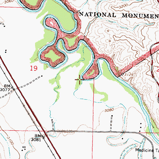 Topographic Map of Shoulder Blade Creek, MT