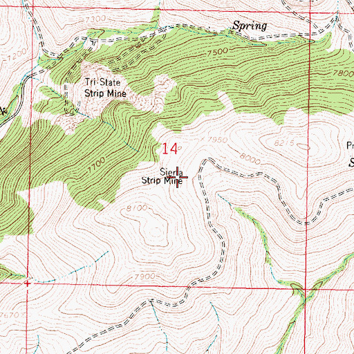 Topographic Map of Sierra Strip Mine, MT