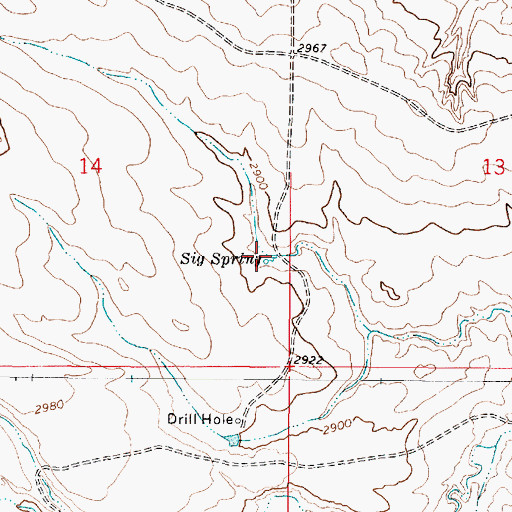 Topographic Map of Sig Spring, MT