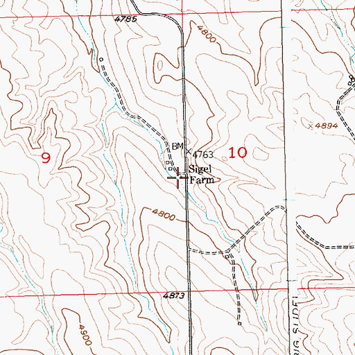 Topographic Map of Sigel Farm, MT