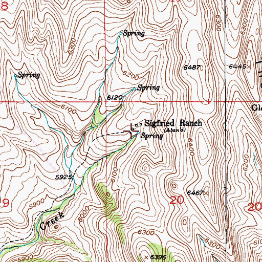 Topographic Map of Sigfried Ranch, MT