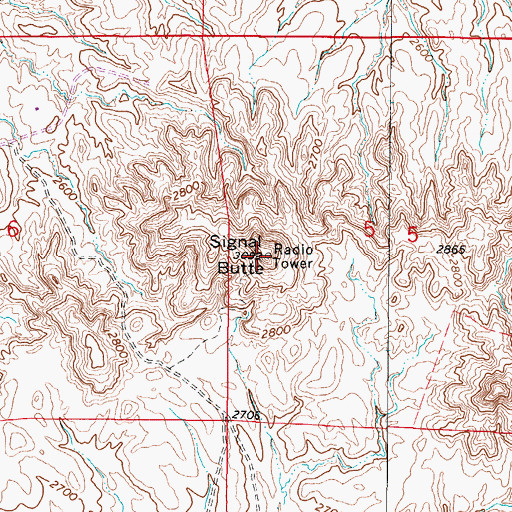 Topographic Map of Signal Butte, MT
