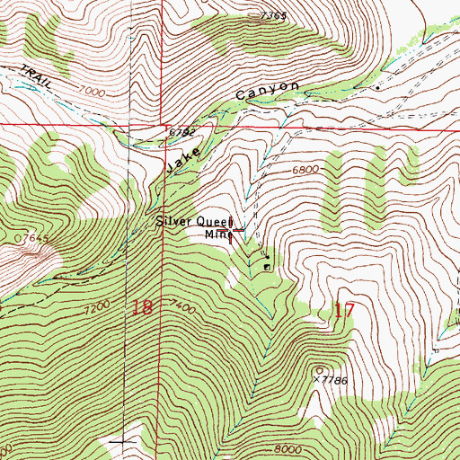 Topographic Map of Silver Queen Mine, MT