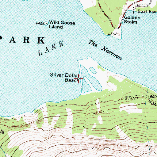 Topographic Map of Silver Dollar Beach, MT