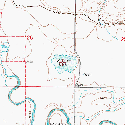 Topographic Map of Silver Lake, MT