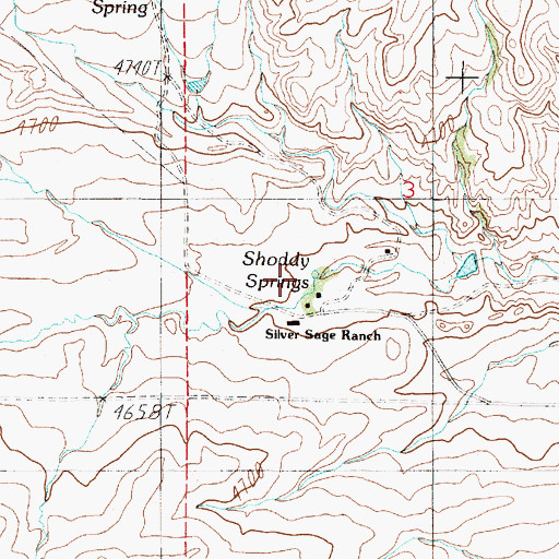 Topographic Map of Silver Sage Ranch, MT