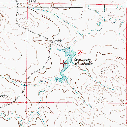 Topographic Map of Silvertip Reservoir, MT