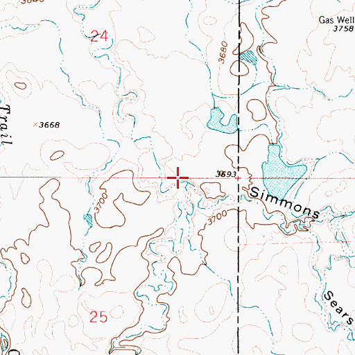 Topographic Map of Simmons Coulee, MT