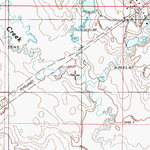 Topographic Map of Simmons Creek, MT