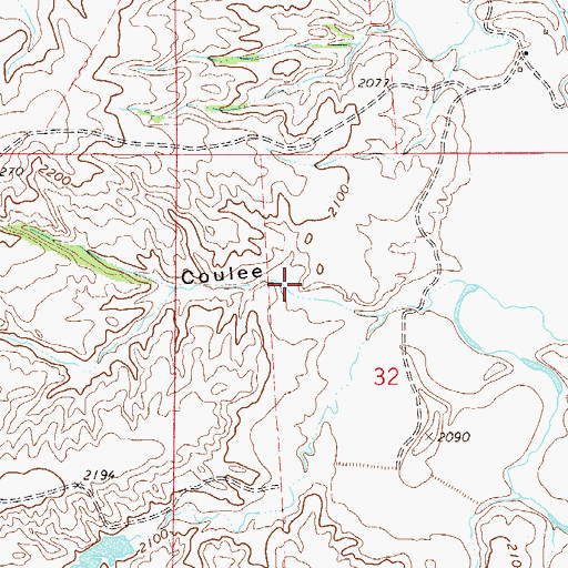 Topographic Map of Simons Coulee, MT