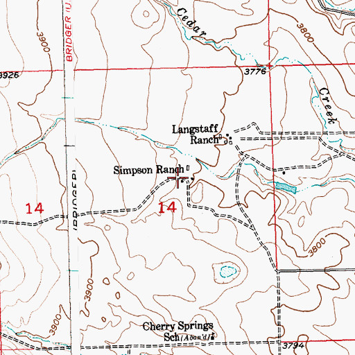 Topographic Map of Simpson Ranch, MT