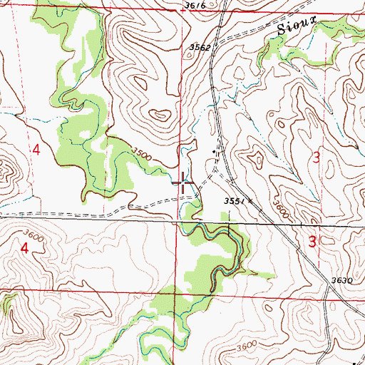 Topographic Map of Sioux Pass Creek, MT