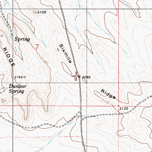 Topographic Map of Sixmile Ridge, MT