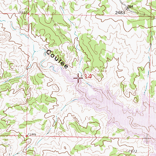Topographic Map of Sixth Coulee, MT