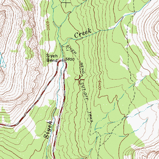 Topographic Map of Siyeh Bend Cut-Off Trail, MT