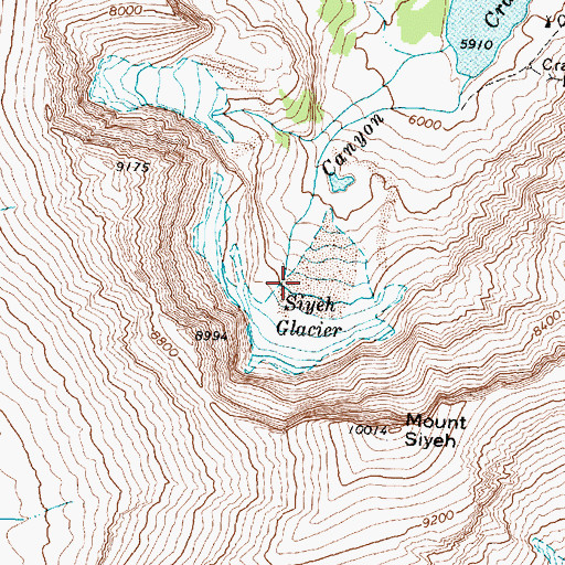 Topographic Map of Siyeh Glacier, MT