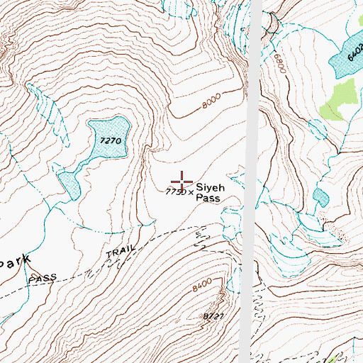 Topographic Map of Siyeh Pass, MT