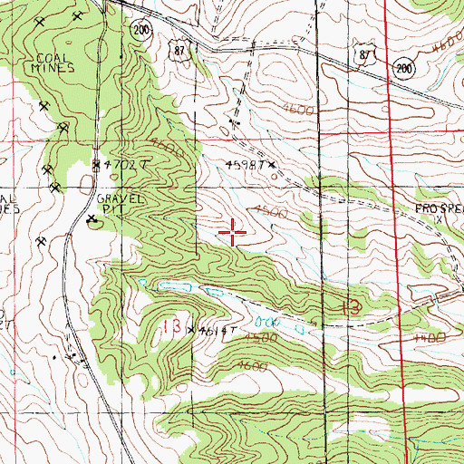 Topographic Map of Skaggs Coal Mine, MT