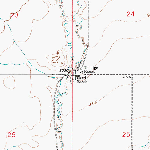 Topographic Map of Skari Ranch, MT