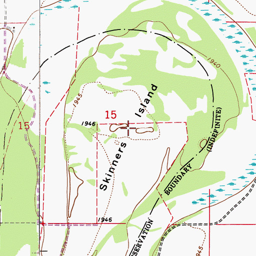 Topographic Map of Skinners Island, MT