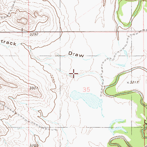 Topographic Map of Skull Creek, MT