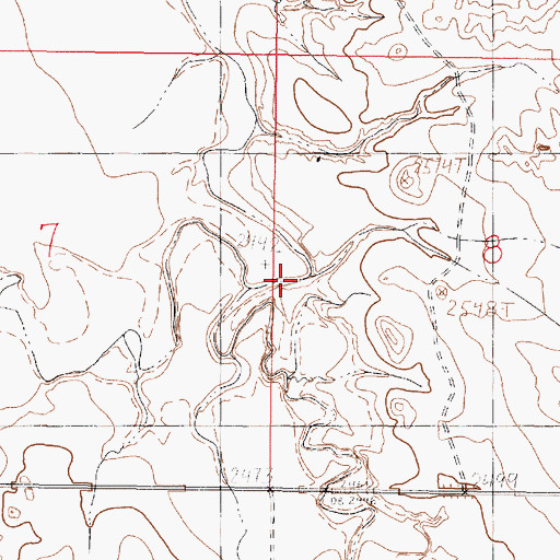 Topographic Map of Skull Creek, MT