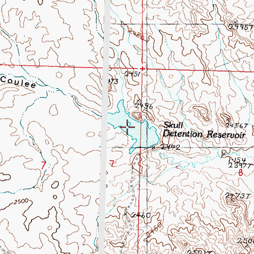 Topographic Map of Skull Reservoir, MT