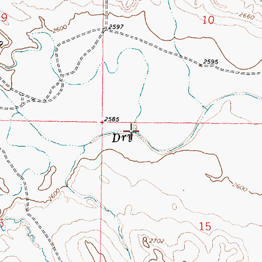 Topographic Map of Skunk Arroyo, MT
