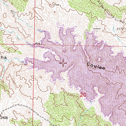 Topographic Map of Skunk Coulee, MT