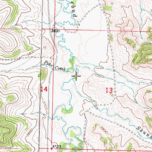 Topographic Map of Skunk Creek, MT
