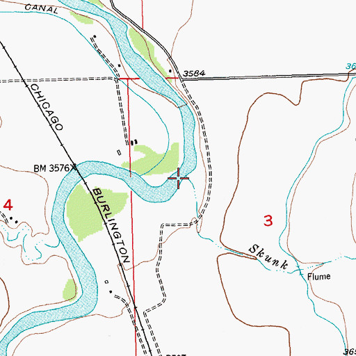Topographic Map of Skunk Creek, MT