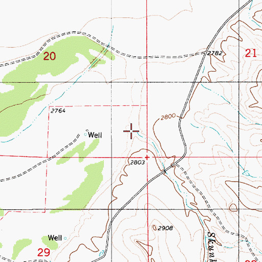 Topographic Map of Skunk Creek, MT