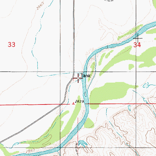 Topographic Map of Slaughter Creek, MT
