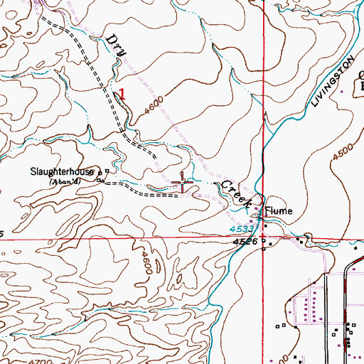 Topographic Map of Slaughterhouse Creek, MT
