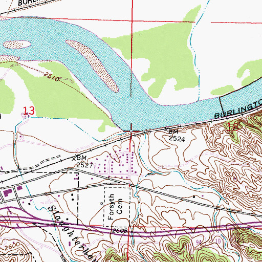 Topographic Map of Slaughterhouse Creek, MT