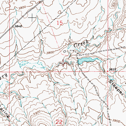 Topographic Map of Sleeper Coulee, MT