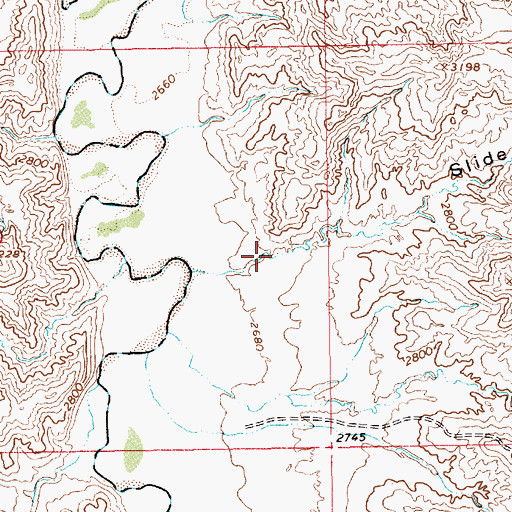 Topographic Map of Slide Coulee, MT