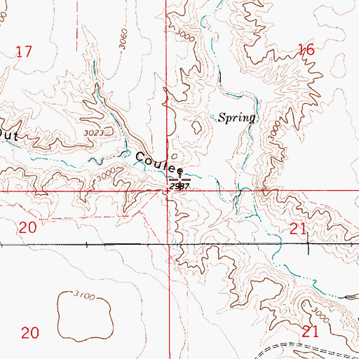 Topographic Map of Slide Out Coulee, MT
