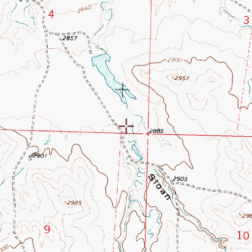 Topographic Map of Sloan Coulee, MT