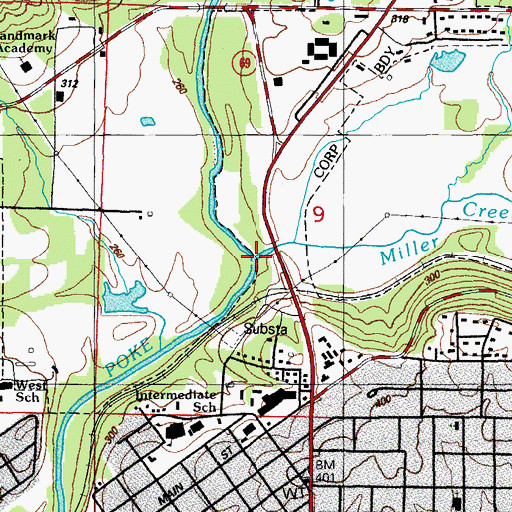 Topographic Map of Miller Creek, AR