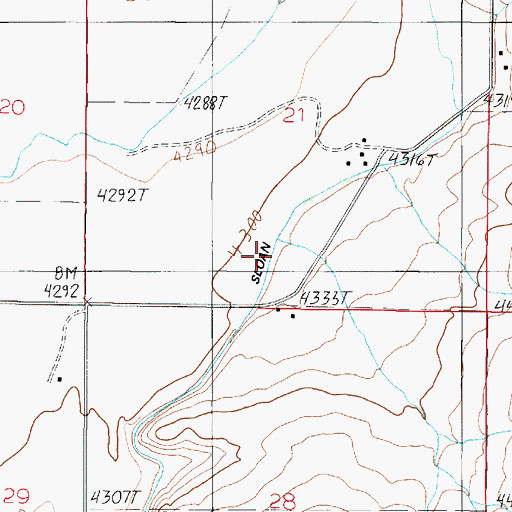 Topographic Map of Sloan Ditch, MT
