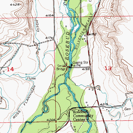 Topographic Map of Smith Bridge, MT