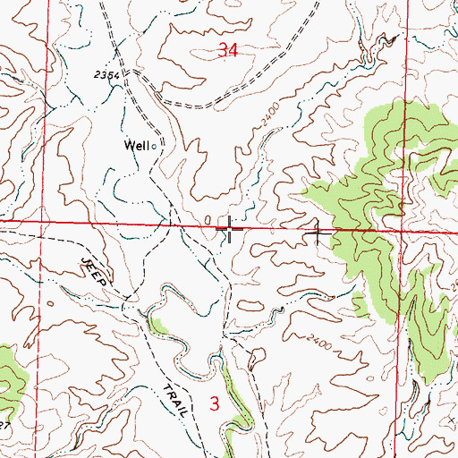 Topographic Map of Smith Coulee, MT
