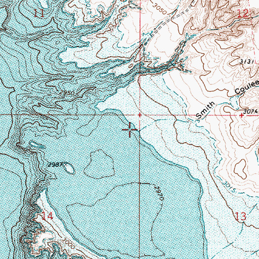 Topographic Map of Smith Coulee, MT